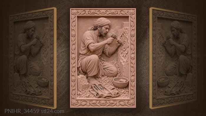 Indian carver floral stone work 3d STL model