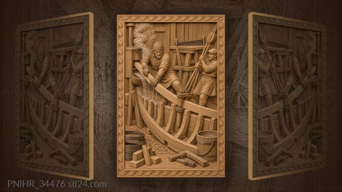 Hot plank pulled from the steam box 3d STL model