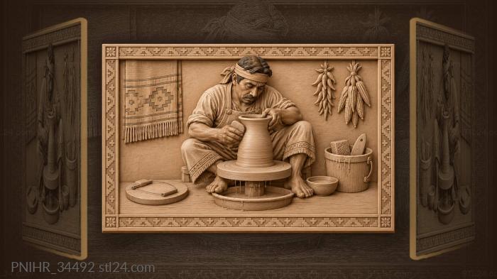 Bare toes spinning the disc while walls rise 3d STL model
