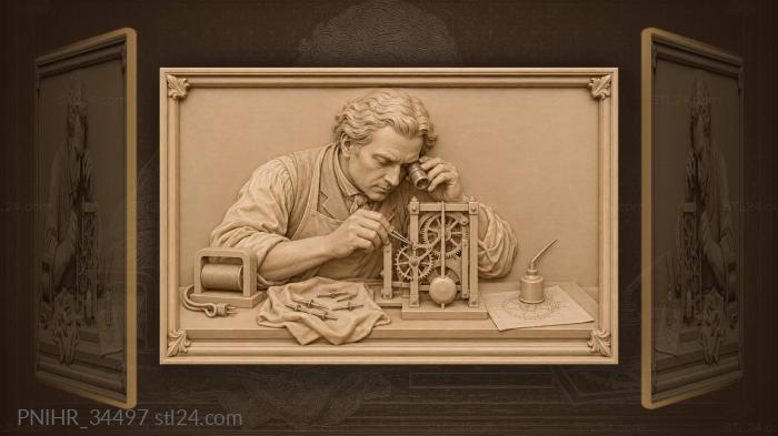 Clockmaker adjusting pendulum precision timing 3d STL model