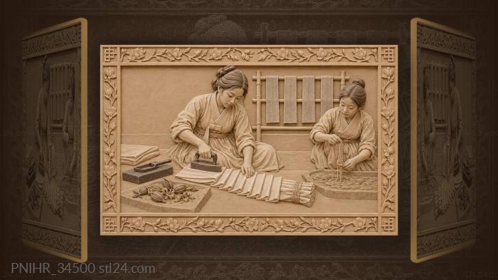 Korean dyer folding cotton fabric 3d STL model