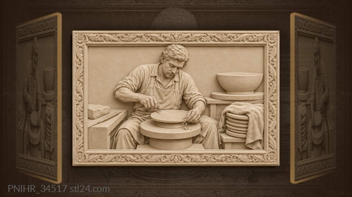 Wire cutting excess clay from a plate 3d STL model