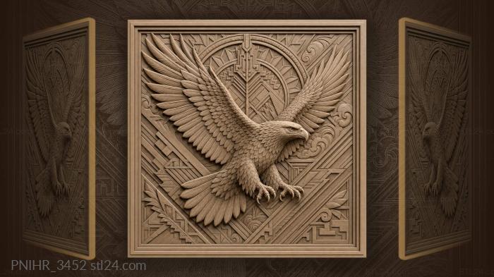 Eagle spreading angular wings 3d STL model