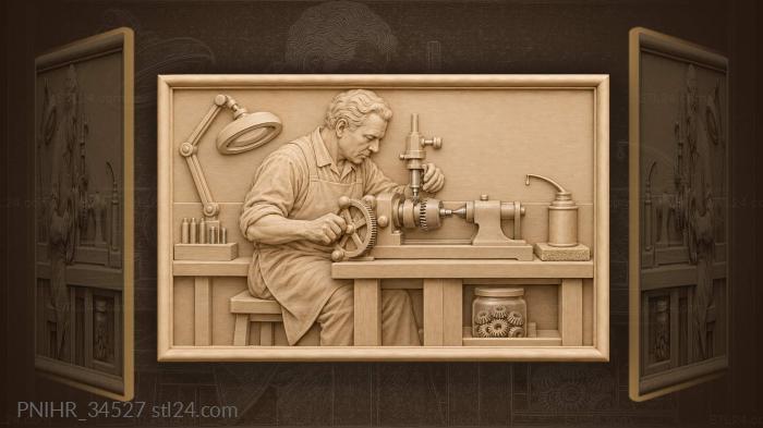 Clockmaker at work precision gears 3d STL model