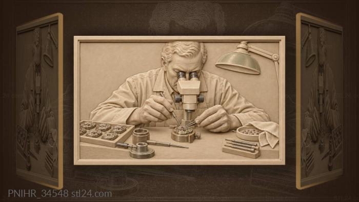 Watchmaker’s precision work under glass 3d STL model