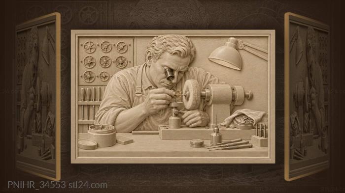 Watchmaker polishing balance wheel lathe 3d STL model