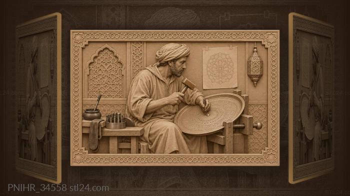 Metalworker punches concentric circle of dots 3d STL model