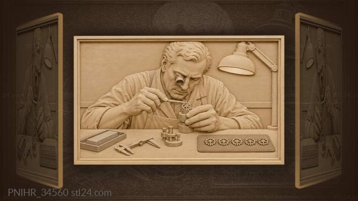 Watchmakers precision work at the bench 3d STL model