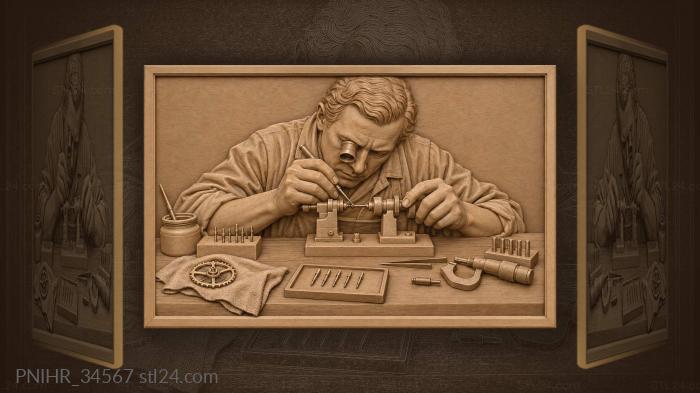 Balance staff turns beneath watchmakers burnisher 3d STL model