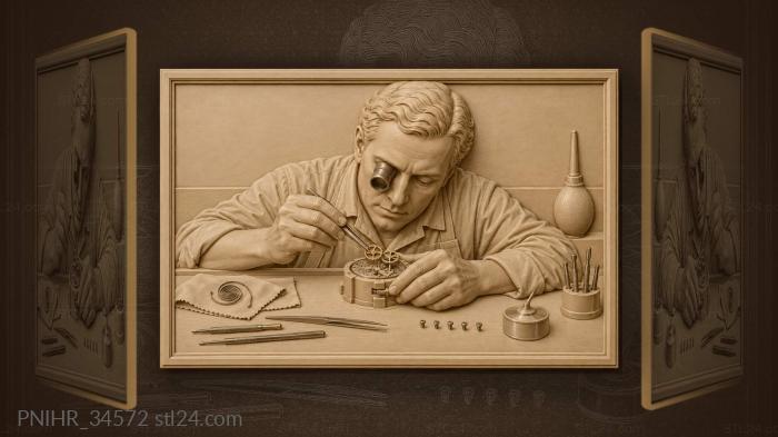 Watchmaker resets spacing beside the broken hairspring 3d STL model