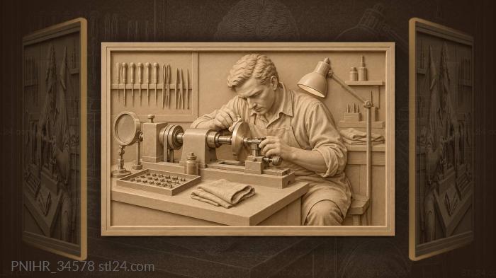 Watchmaker polishing brass plate lathe 3d STL model