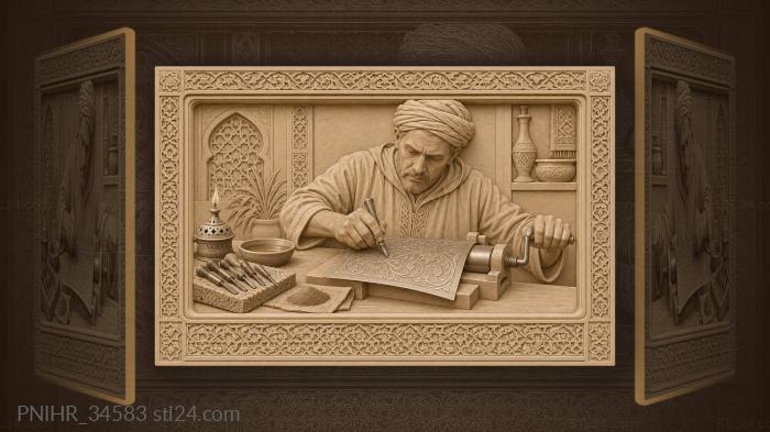 Moroccan craftsman at work silver 3d STL model