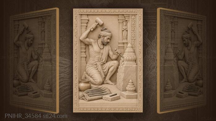 Stone carvers focused moment inspiration 3d STL model
