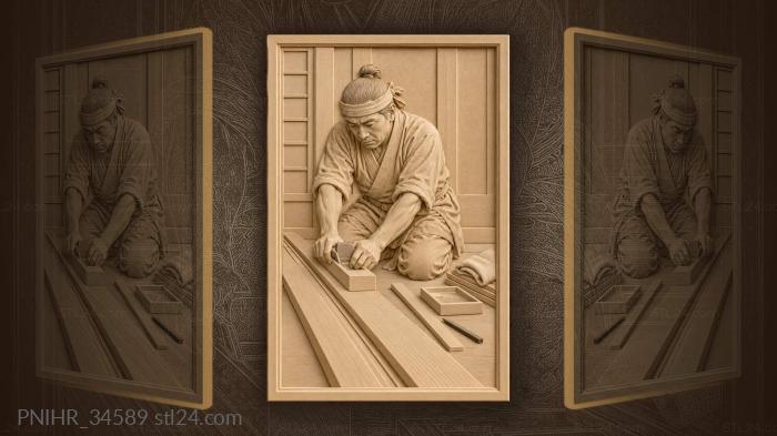 Woodworker planes a sliding door track 3d STL model
