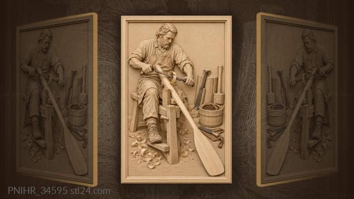 Finnish boat builder working wood 3d STL model