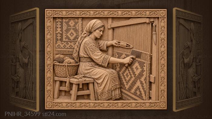 Turkish weaver at colorful work 3d STL model