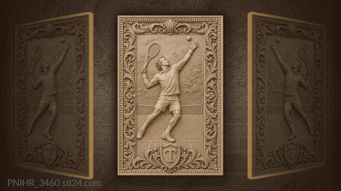Tennis player reaching for the ball 3d STL model