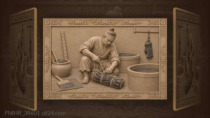 After tying cloth dyer dips bundle again 3d STL model