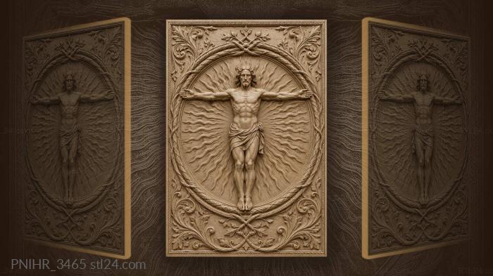 Sun god strong man rays 3d STL model