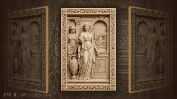 White gown in a museum hall 3d STL model