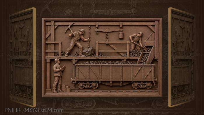 Coal loader breaking a large chunk 3d STL model
