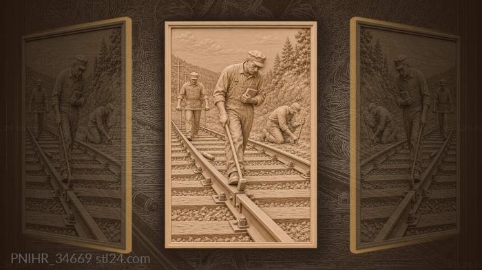 Inspector taps railway joints 3d STL model