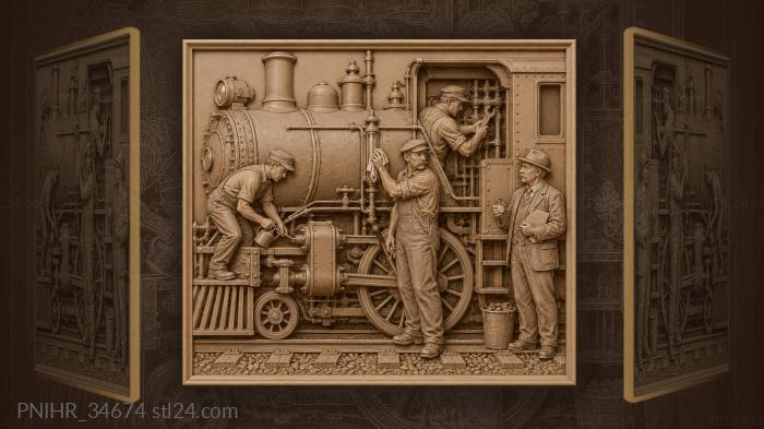 Railway mechanics and the locomotive 3d STL model