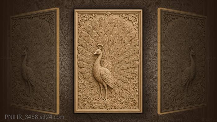 Peacock tail covered with eye markings 3d STL model