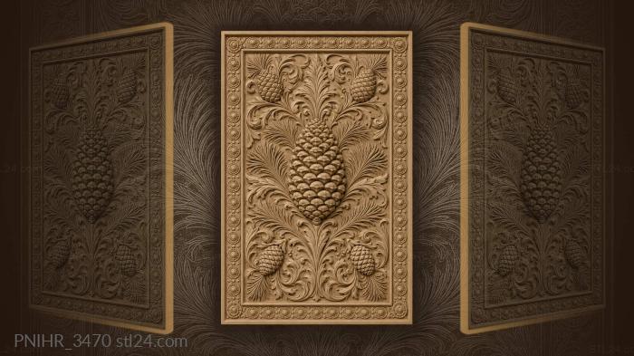 Pinecone pattern with sunburst border 3d STL model