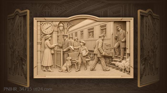 Train station bustling with travelers 3d STL model