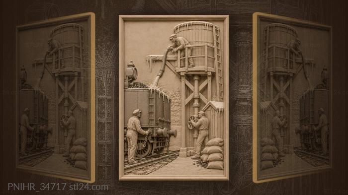 Water tower railway hose lowering 3d STL model