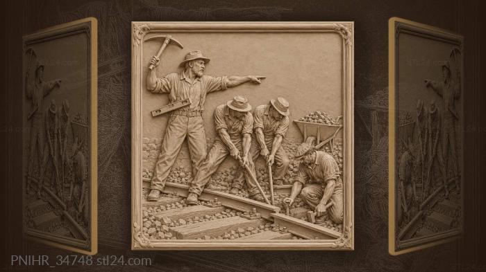 Track foreman directs rail repair crew 3d STL model