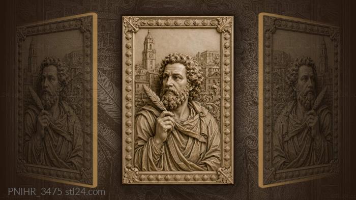 Quill raised before a tower 3d STL model