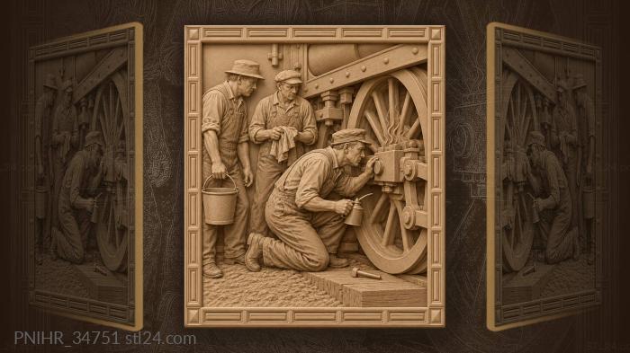 Steam engine bearing hot inspection 3d STL model