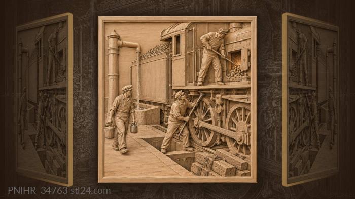 Raking clinkers from the firebox grate 3d STL model