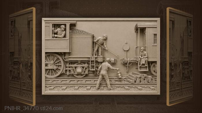 Train switching at the siding 3d STL model