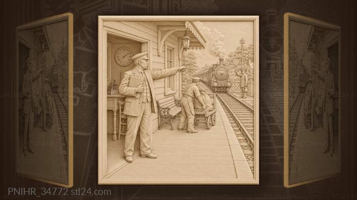 Station life approaching local train 3d STL model