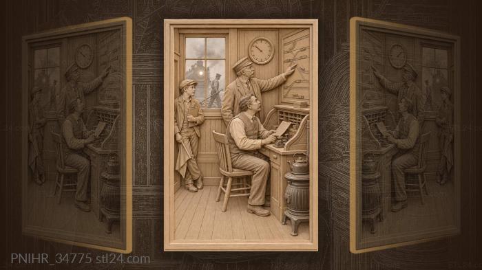Dispatcher’s office morning railway bustle 3d STL model