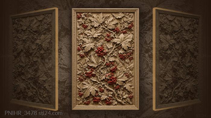 Lush leaves and vibrant berries 3d STL model