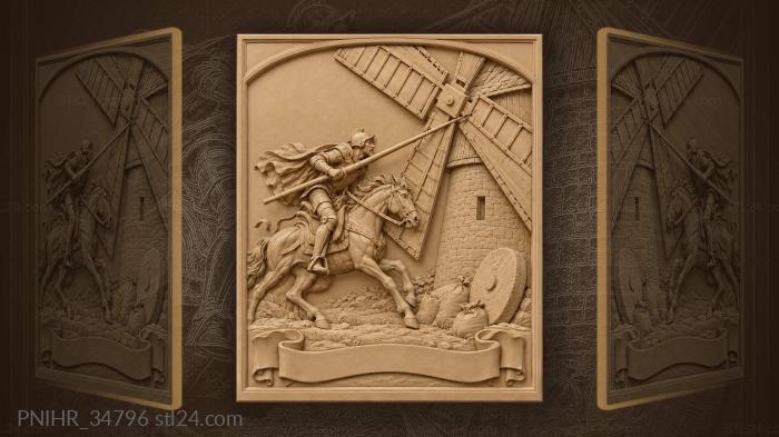 Knight’s charge at the windmill 3d STL model