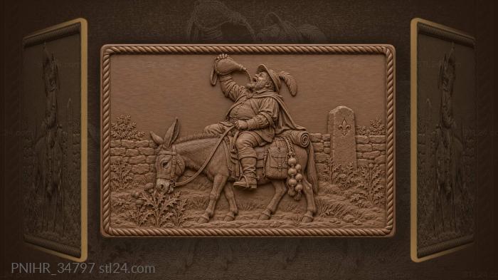 Squire and donkey by the roadside 3d STL model