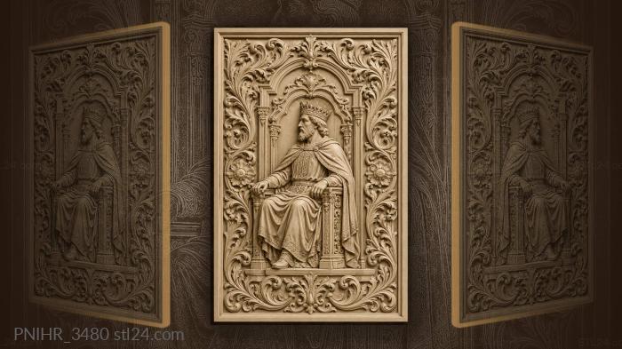 Monarch on his throne amid leafy scrolls 3d STL model