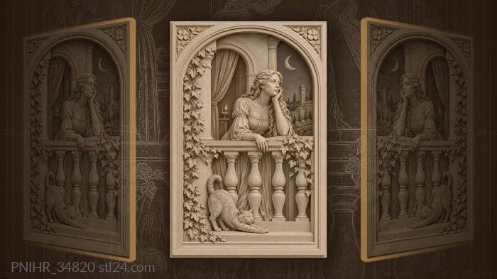 Juliet’s night balcony confession ivy 3d STL model