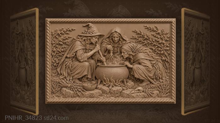 Witches brew on windswept moor 3d STL model