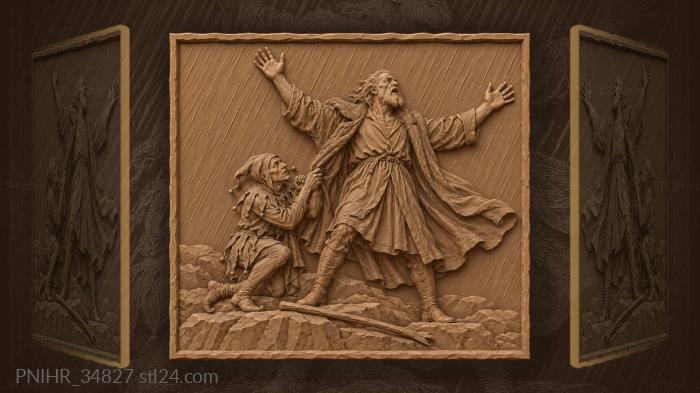 Raging lear challenges wind above his fool 3d STL model