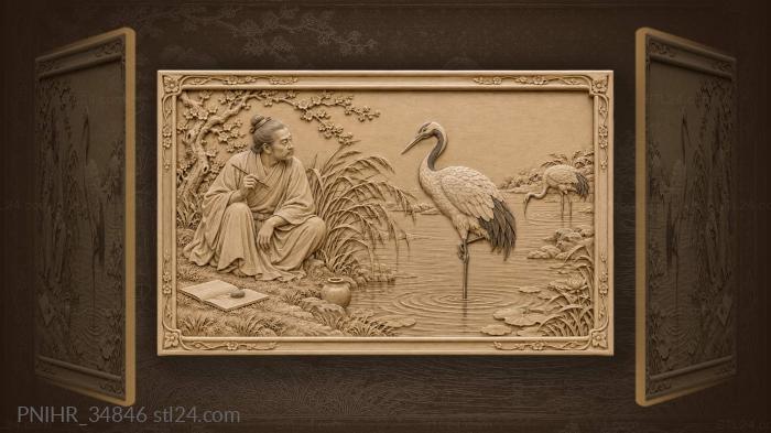 Crane teaches poet to stand firm 3d STL model