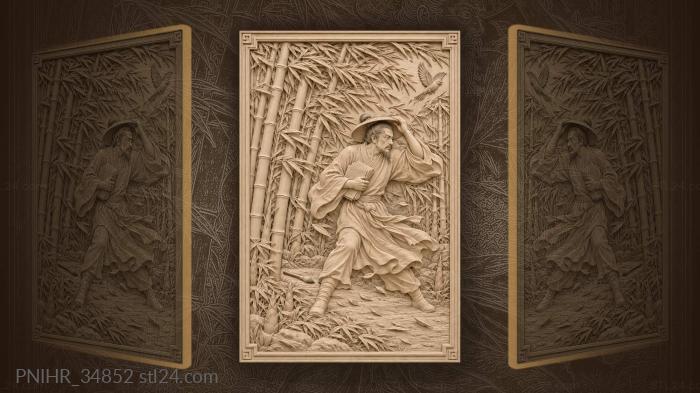 Windblown poet rescues scattered pages 3d STL model