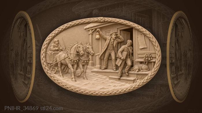 Winter arrival at the station 3d STL model