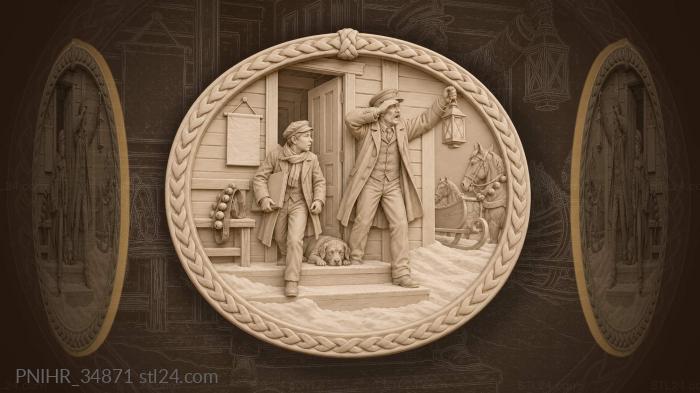Station master welcomes winter traveller 3d STL model
