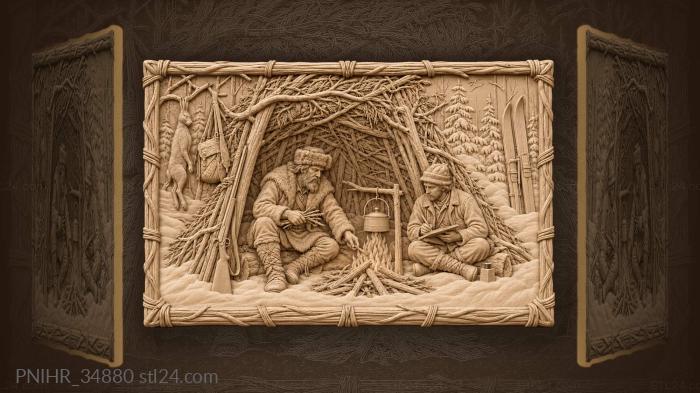 Scribe records the hunters fireside story 3d STL model